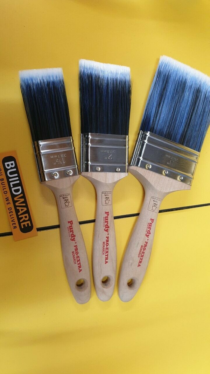 Purdy Pro Extra Monarch Stiff Synthetic Paint Brushes – Flat Head In 1”, 1.5”, 2”, 3” Sizes