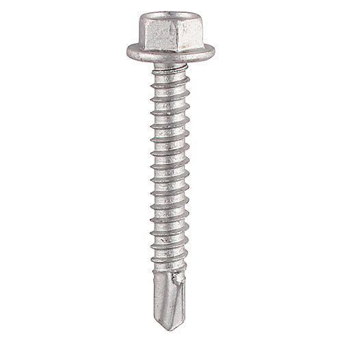 5.5x25 Hex Tek Screws 5.5 x 25mm Self Drilling – Galvanised Metal Fixing (Pack 100) - Image 1